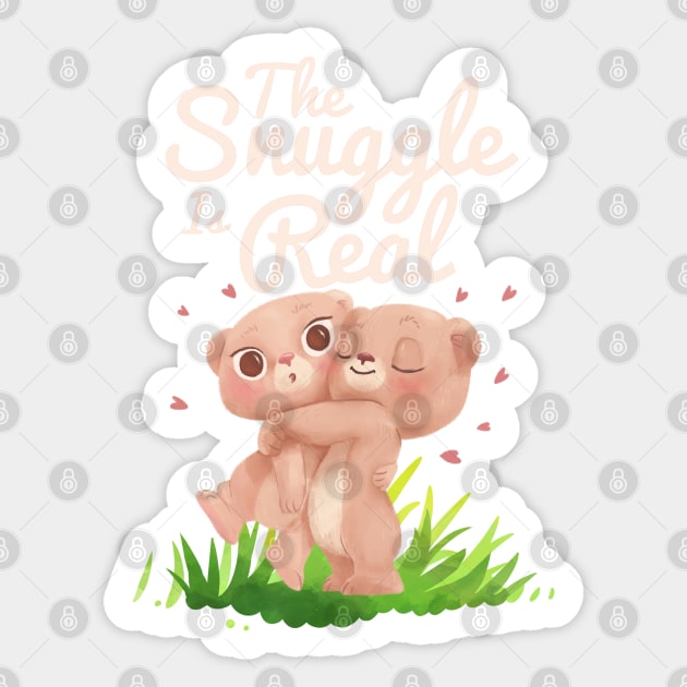 The Snuggle Is Real Sticker by Ricaso